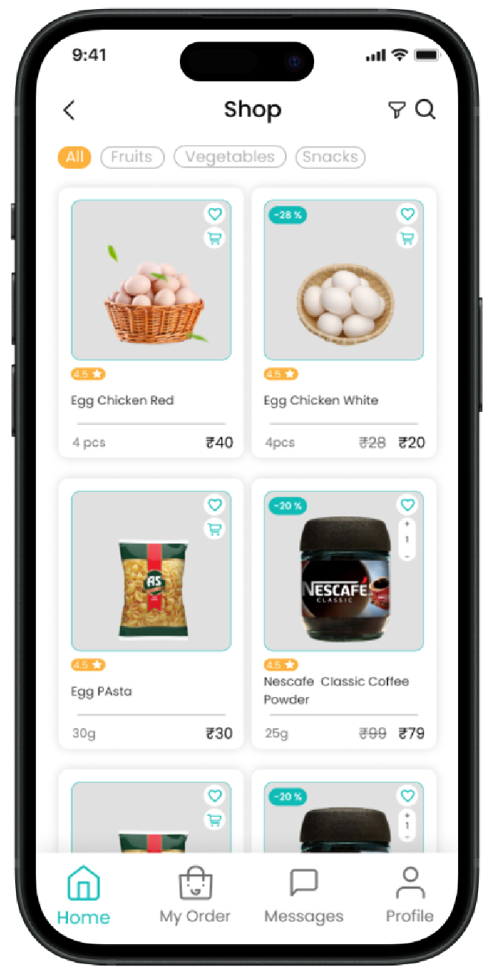 Freegi App Screenshot - Shop Page