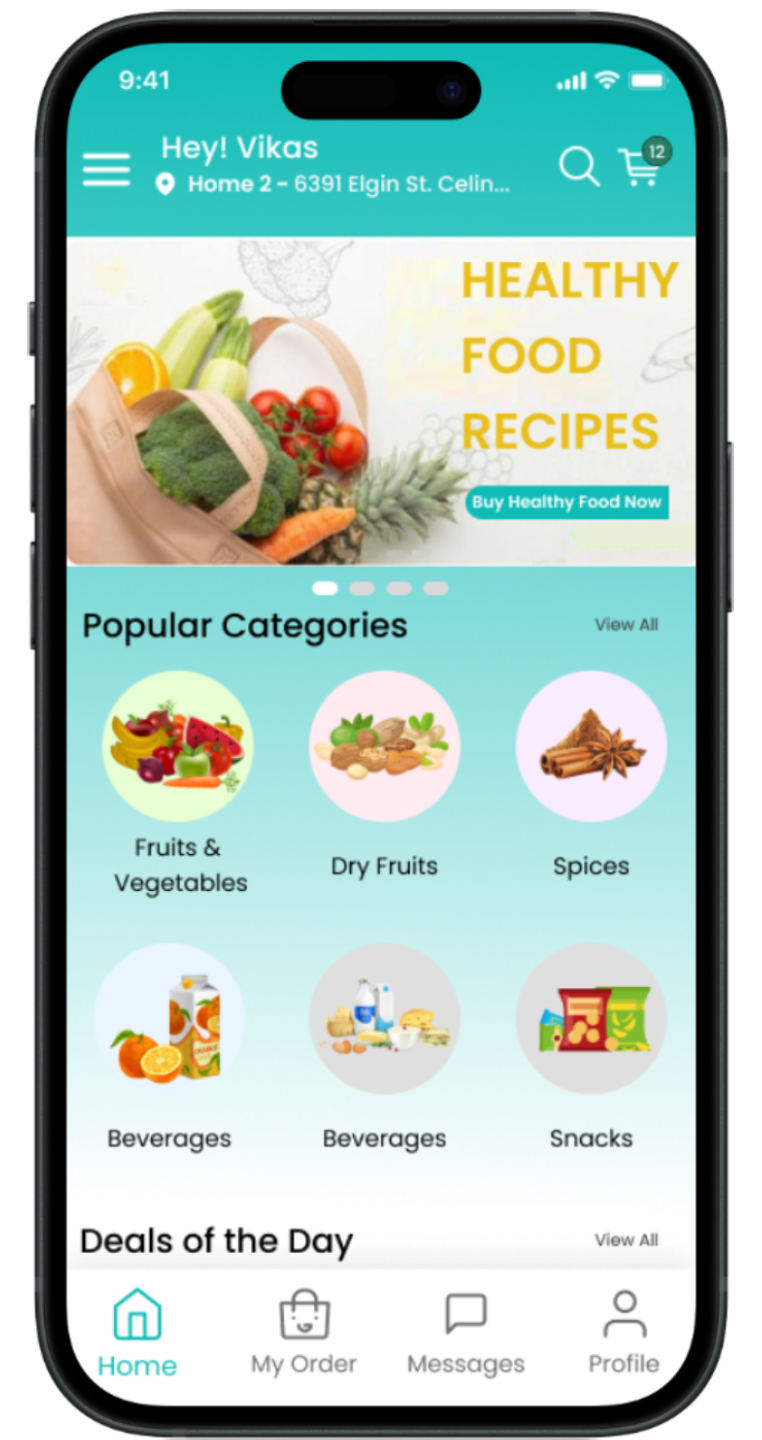 Freegi App Healthy Food Recipes Screen